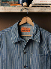 the utility coat in hickory stripe