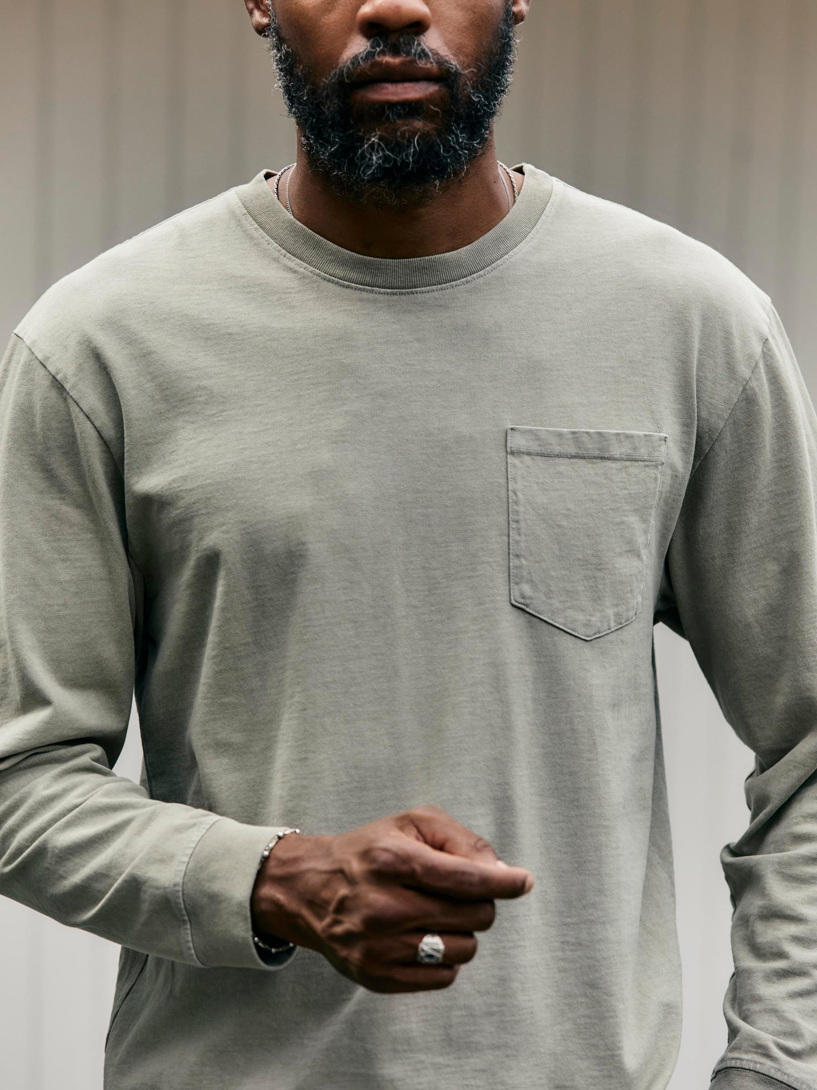 Long Sleeve Pocket Tee In