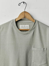 long sleeve pocket tee in stone