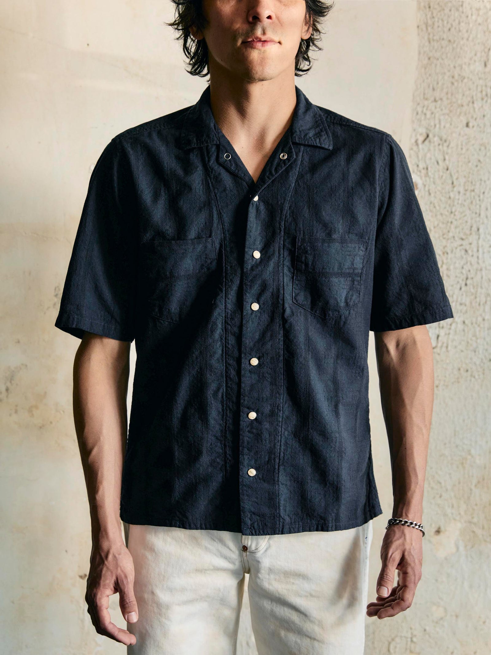 I W X Richter Goods Tonal Striped Pearl Snap