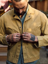tracker jacket in washed khaki