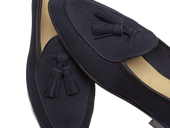Sagan Rubber Tassel Loafers In Midnight Asteria Suede