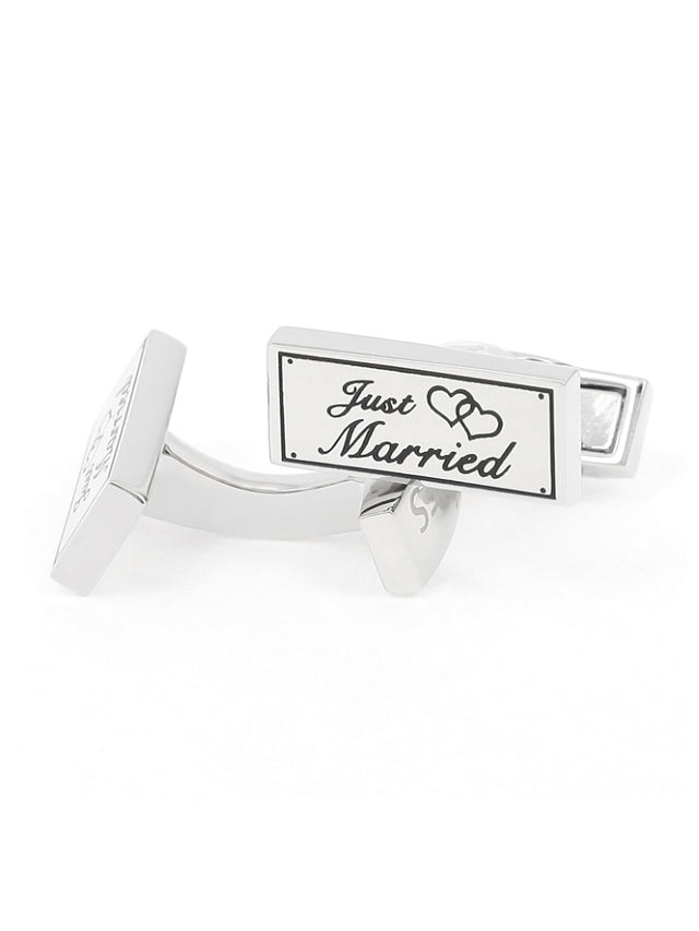 Wedding cufflinks just married