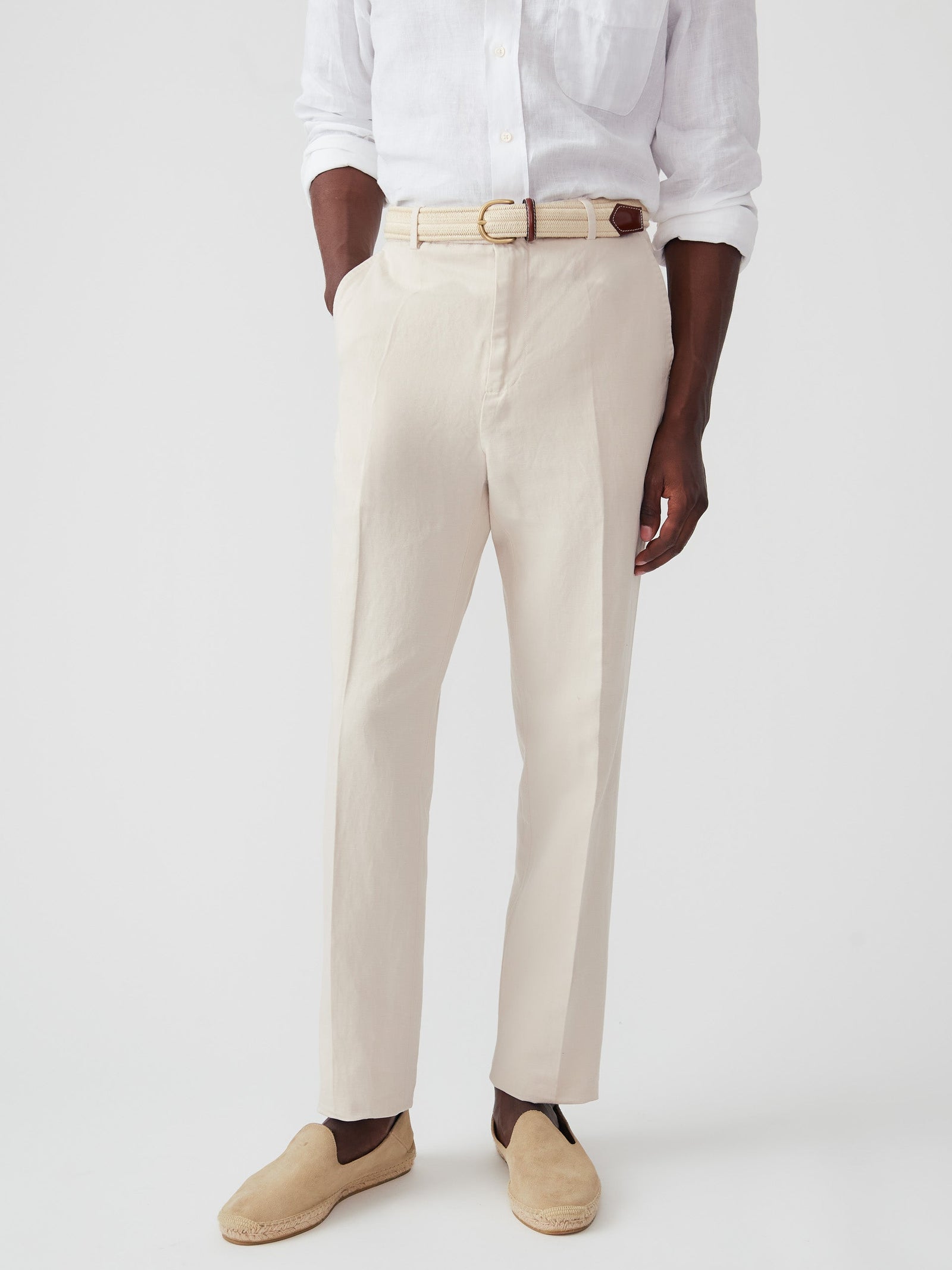 Solid Linen Cotton Twill Oxford Pants Men S Pants J Mclaughlin