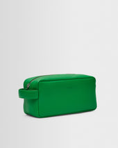 Wells Bright Green Grain Leather Washbag