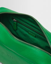Wells Bright Green Grain Leather Washbag
