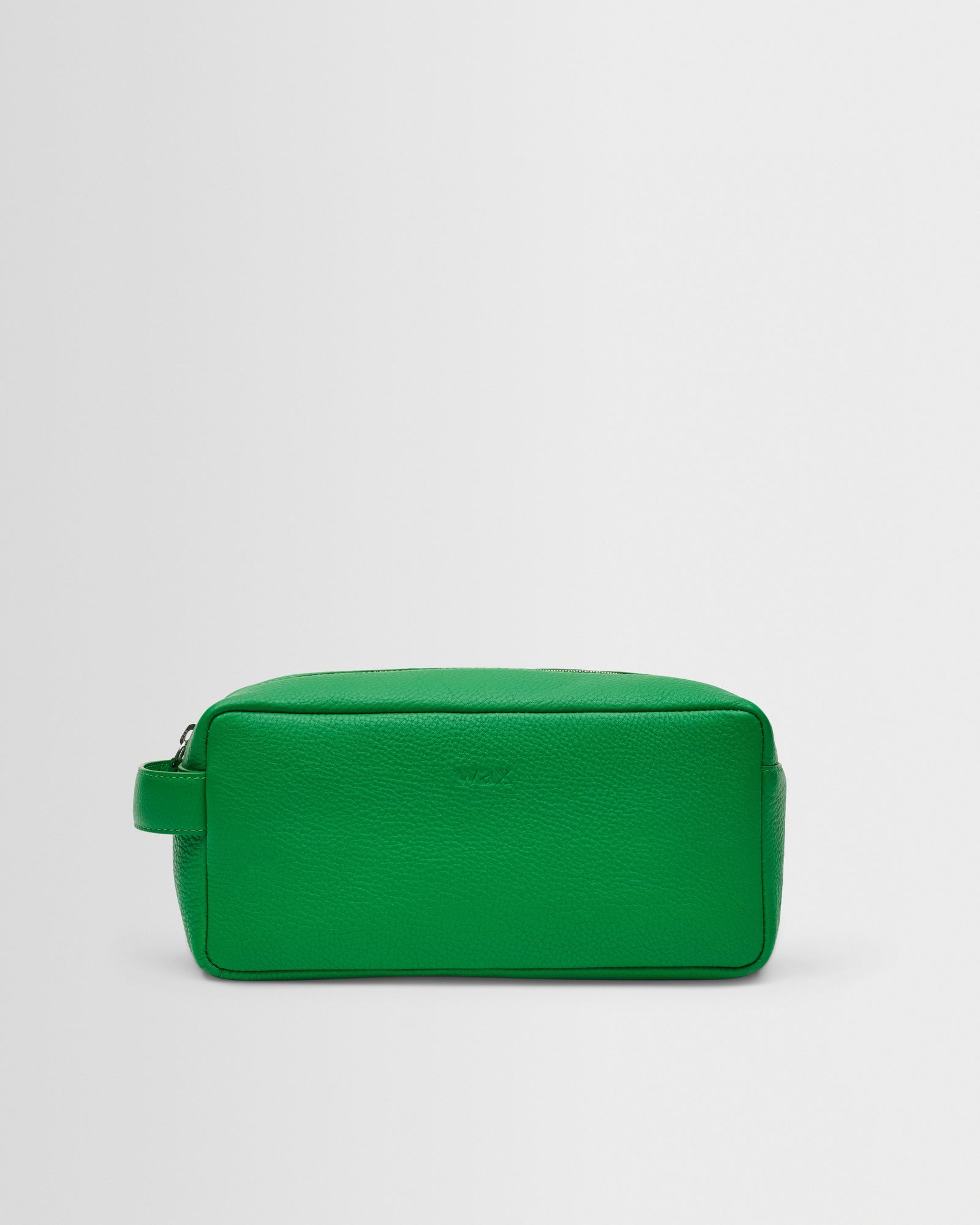 Wells Bright Green Grain Leather Washbag