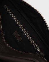 Wells Dark Brown Grain Leather Washbag