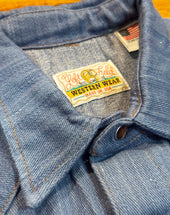 Hand Loomed Hank Dyed Natural Western Selvedge Shirt With Brown Trocus Pearl Snaps