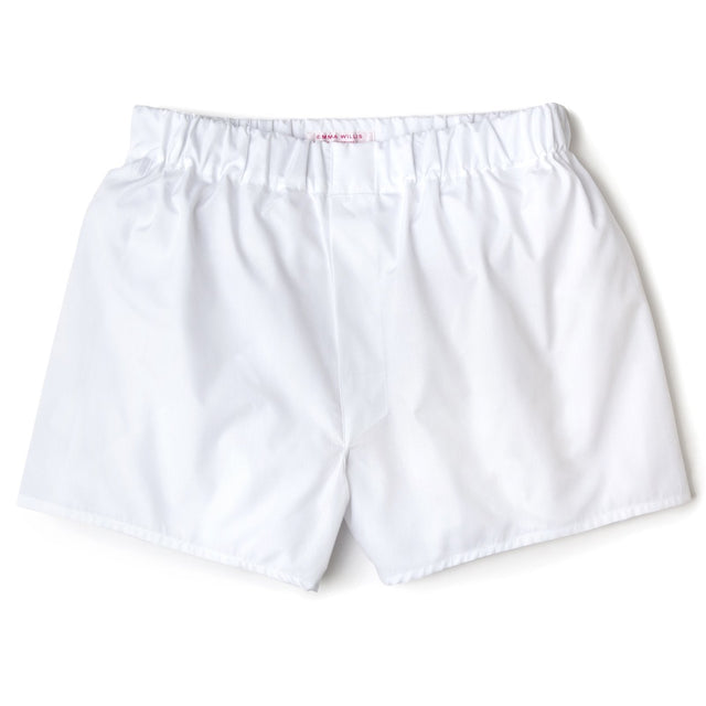 White Authentic Sea Island Cotton Boxer Shorts - Classic Fit