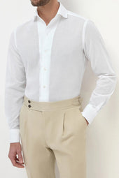 White basketweave shirt - Made in Italy