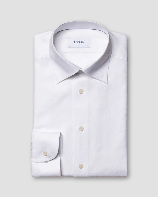Weißes Stretch-Shirt aus Baumwolle und Lyocell - Eton
