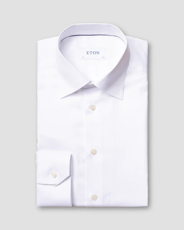 Weißes Hemd mit Button-Under-Kragen - Eton