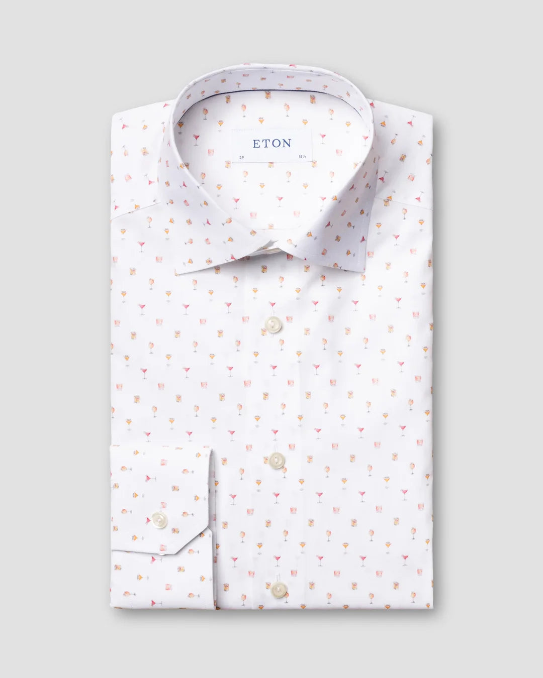 Cocktail Print Poplin Shirt Eton