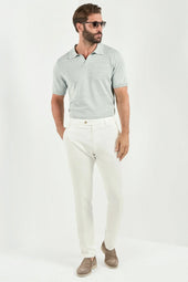 Cotton And Linen Garda Trousers Made In Italy