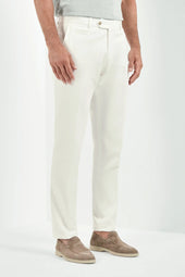 White cotton and linen Garda trousers - Made in Italy