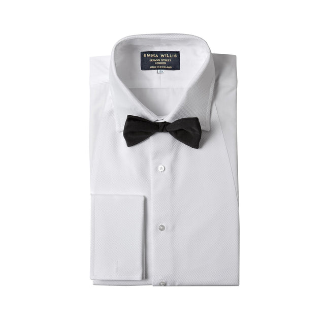 White Superior Pique Bib Evening Shirt