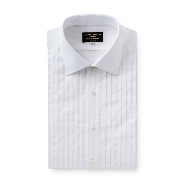 White Soyella Pleated Bib Evening Shirt