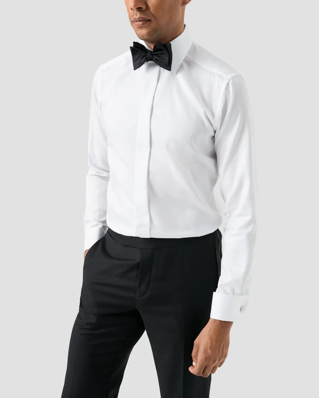White Dobby Tuxedo Shirt - Eton