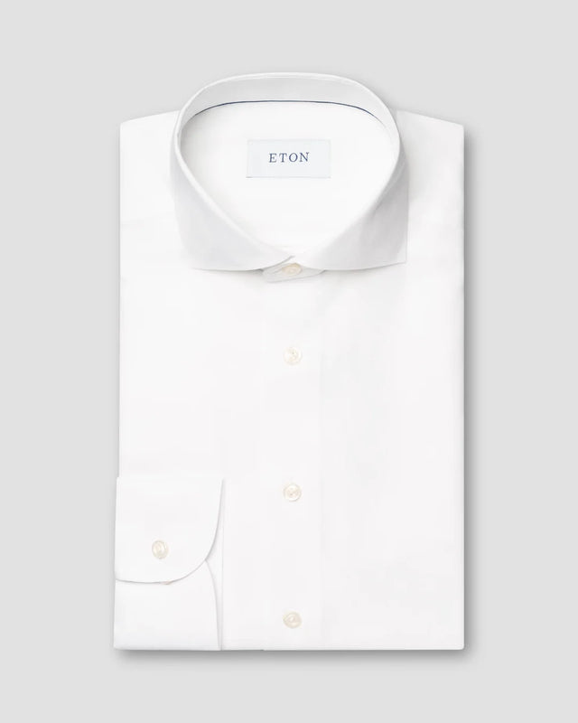 White Fine Twill Shirt - Eton