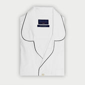 Fine Twill Sea Island Quality Cotton Pyjamas With Navy Piping