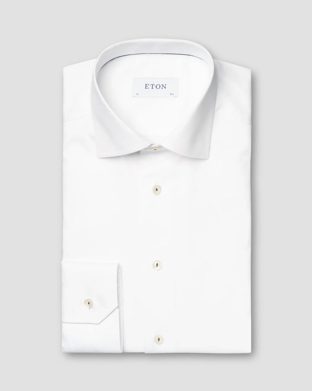 Weißes Hemd aus feinem Twill - Eton