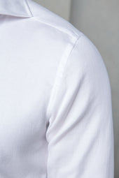 Herringbone Cotton And Tencel Shirt Made In Italy