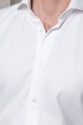 Herringbone Cotton And Tencel Shirt Made In Italy