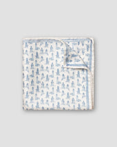 Blue Lighthouse Print Silk Pocket Square