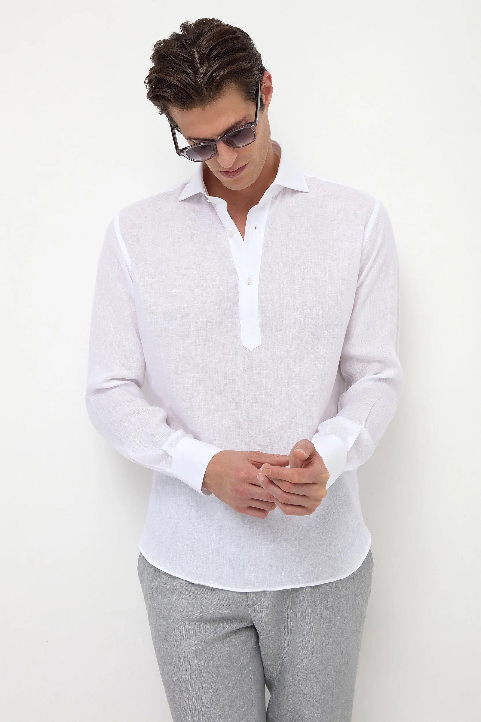 Linen Popover Shirt Made In Italy
