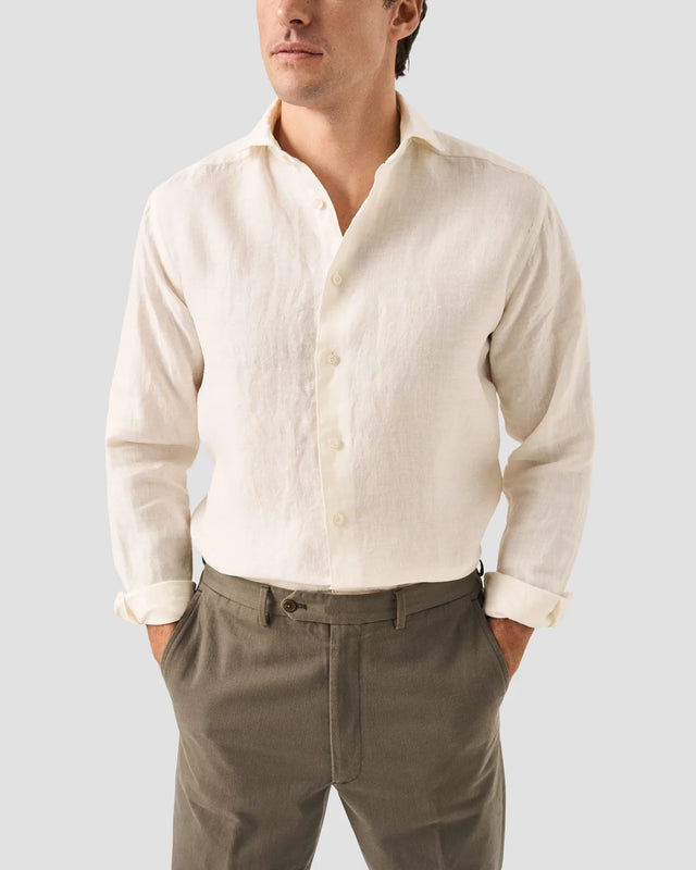 Weiße Leinen-Twill-Hemd - Eton