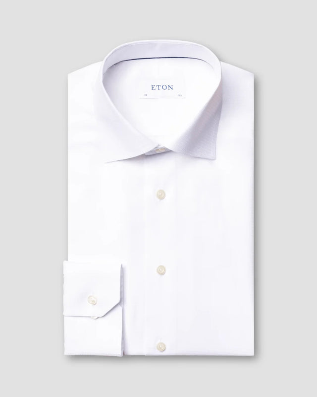 Weißes mikrogewebtes Twill-Hemd - Eton