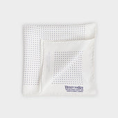 White & Navy Small Spot Silk Pocket Square