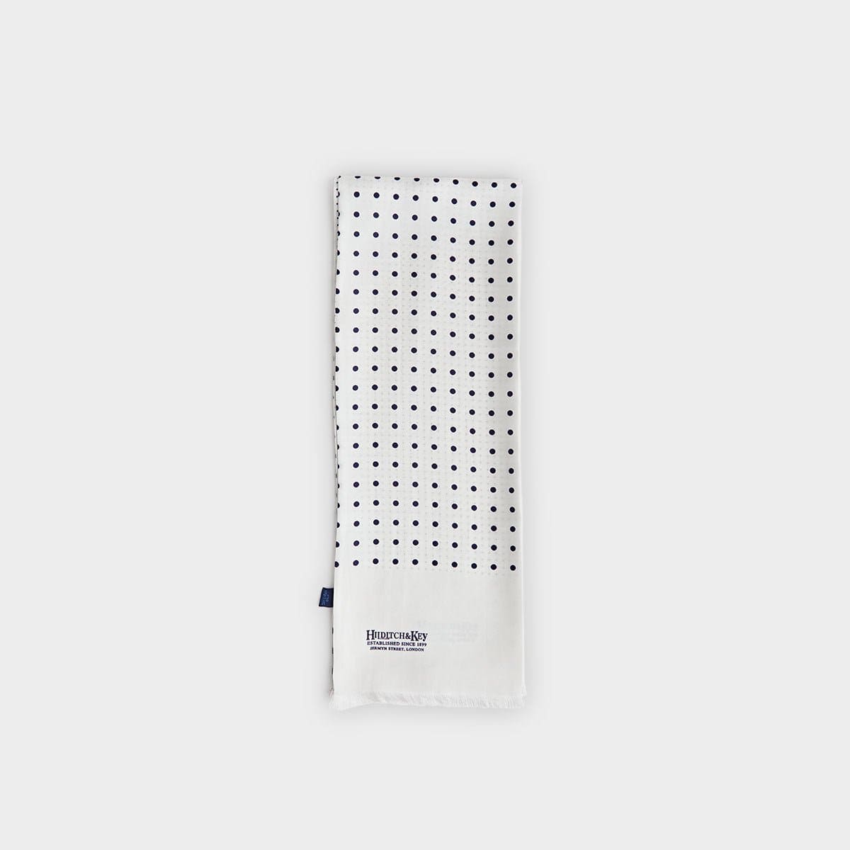 Navy Spot Silk Tubular Scarf