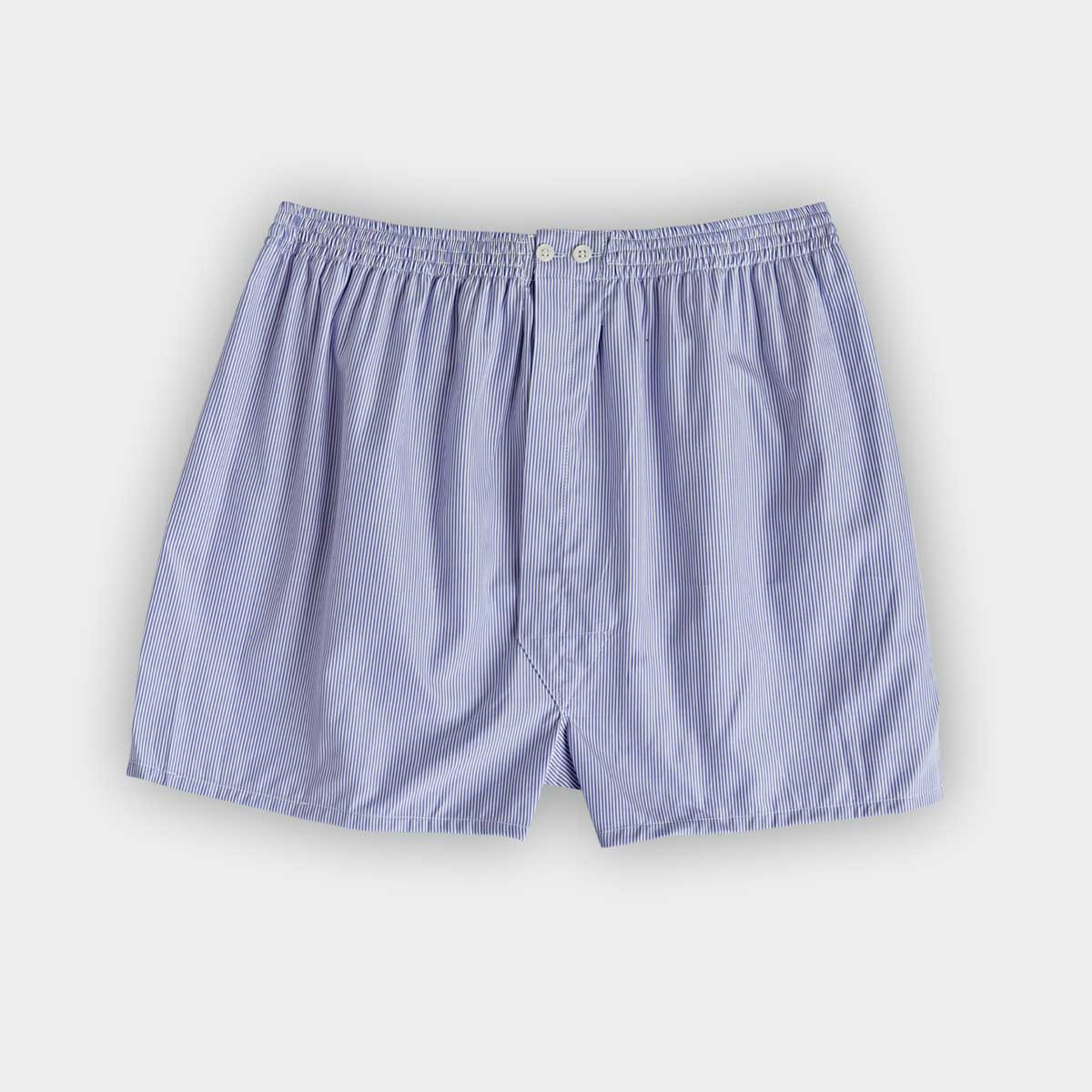 Navy Stripe Cotton Poplin Boxer Shorts