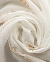 White Wheat Print Cotton-Silk Bandana