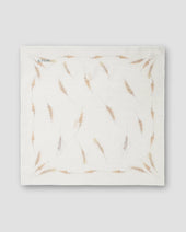 White Wheat Print Cotton-Silk Bandana