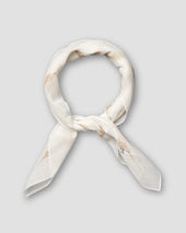 White Wheat Print Cotton-Silk Bandana
