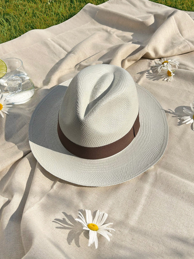 Panama Hat With Taupe Braid