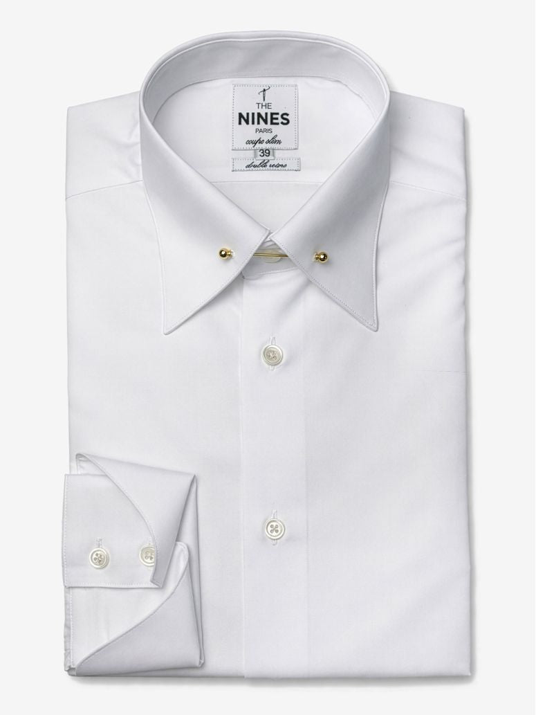 Pin Collar Shirt With Neapolitan Cuffs
