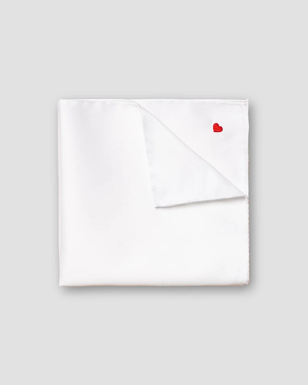 Heart Embroidery Signature Twill Pocket Square