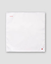 White Heart Embroidery Signature Twill Pocket Square