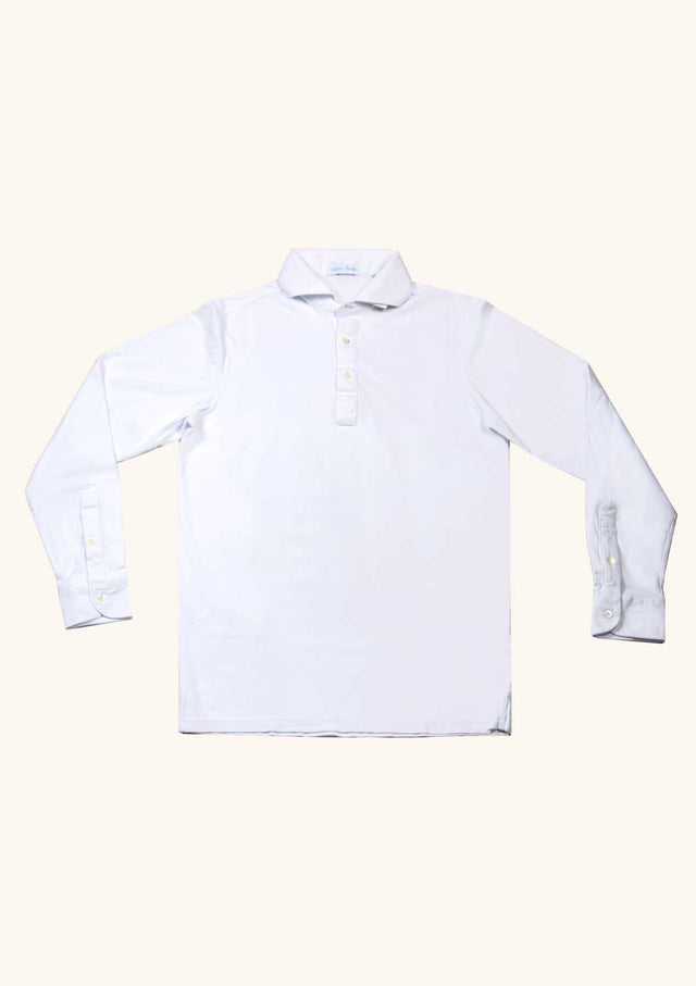 White Stone Washed Cotton Polo Shirt
