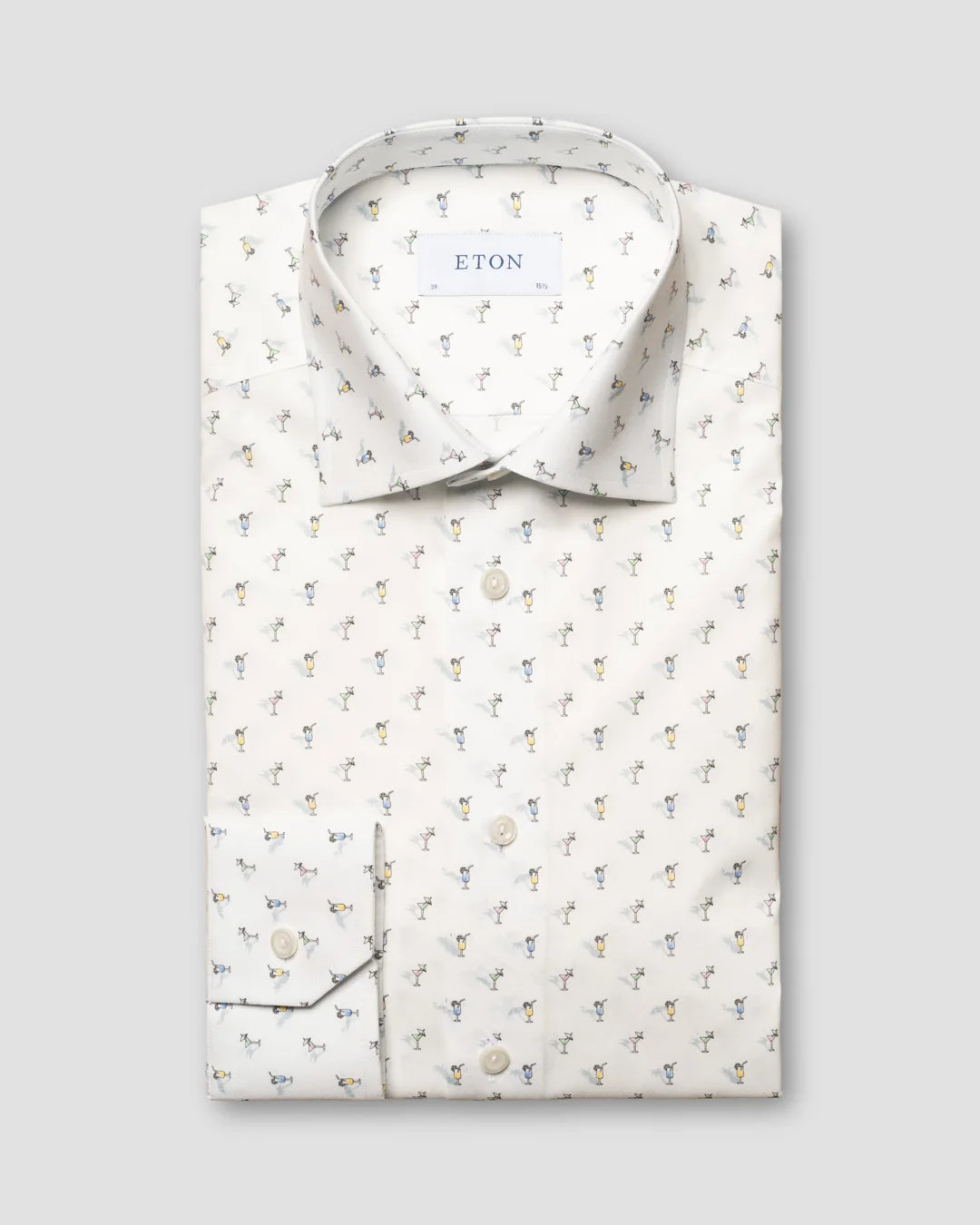 Cocktail Print Signature Poplin Shirt Eton