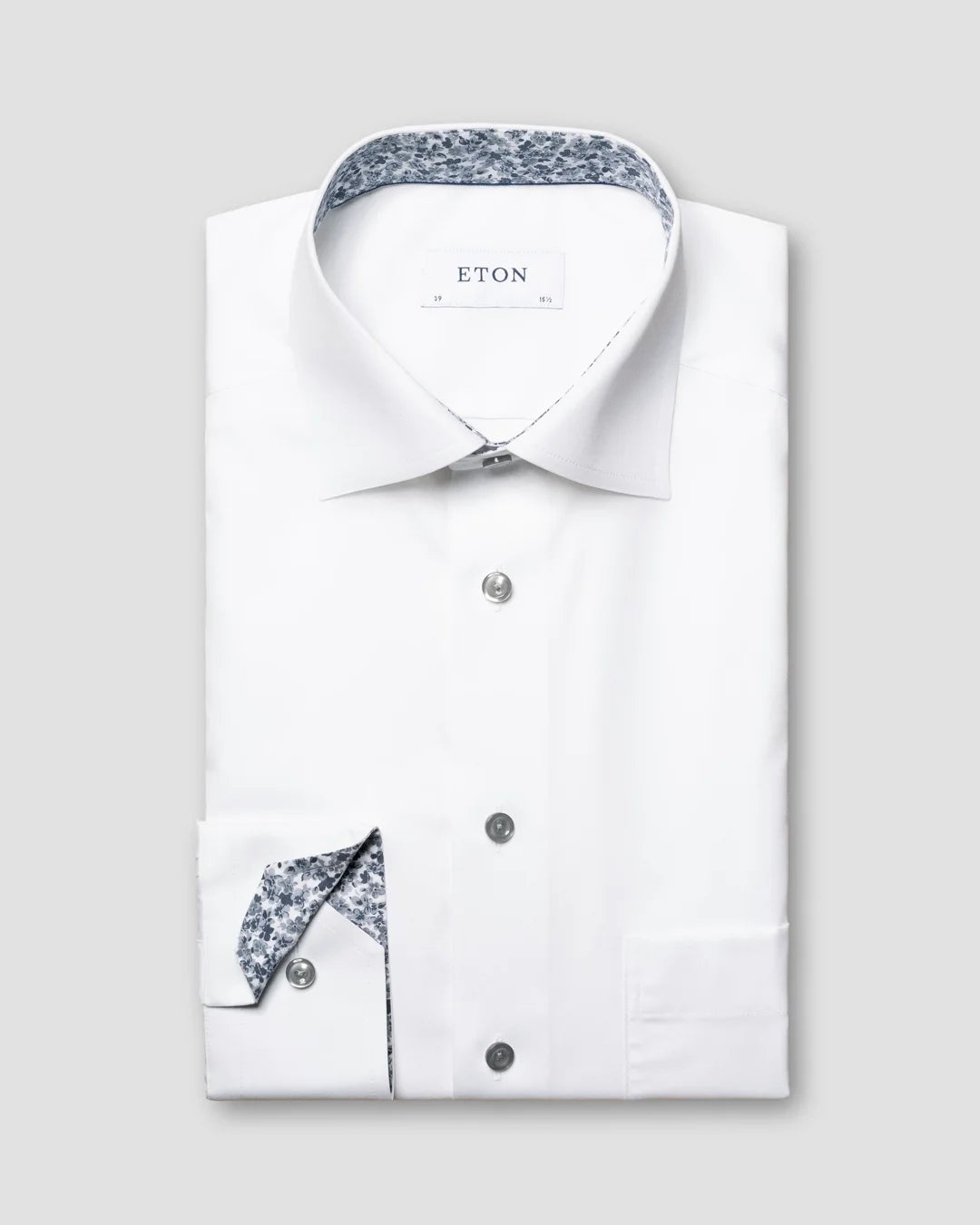 Signature Poplin Shirt Floral Print Details Eton