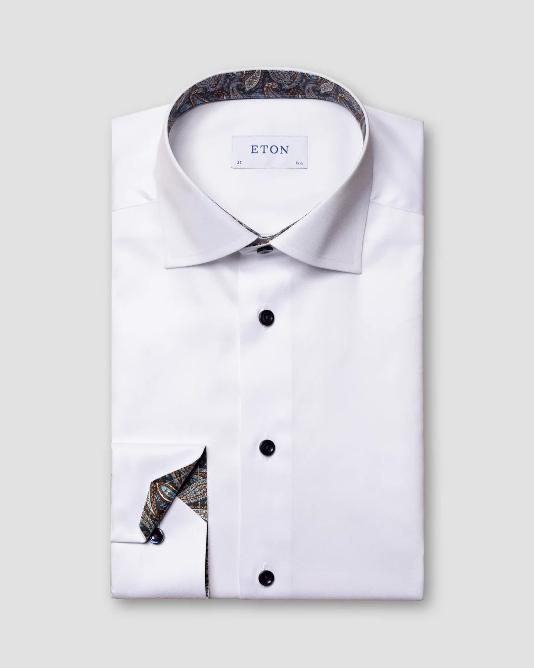 Signature Twill Shirt Paisley Contrast Details Eton