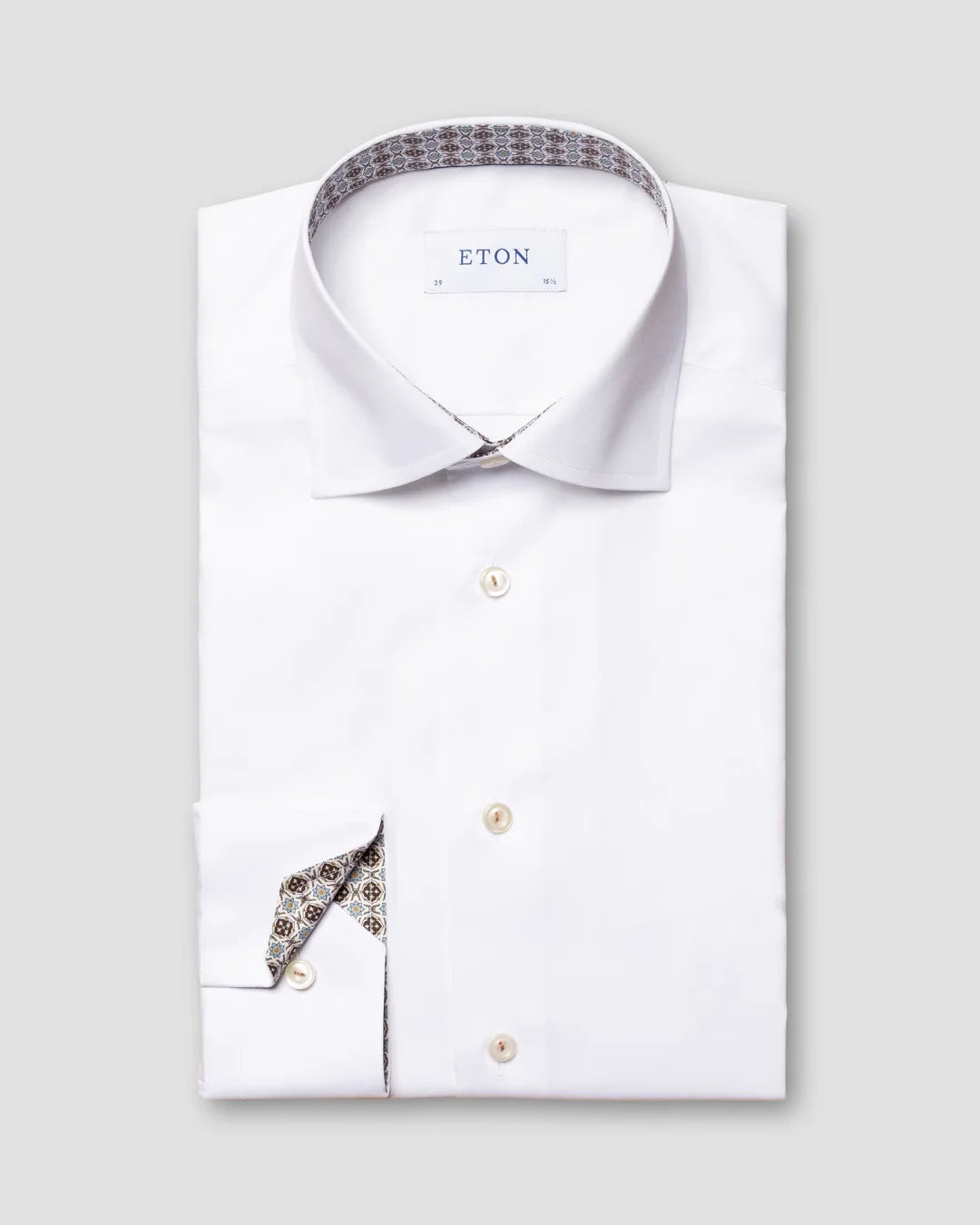 Signature Twill Shirt Medallion Contrast Detials Eton