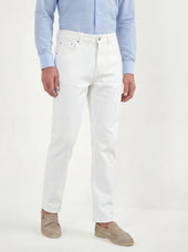 White straight jeans - Candiani cotton - Made in Italy