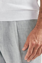 Striped Detail Knitted T Shirt Made In Italy