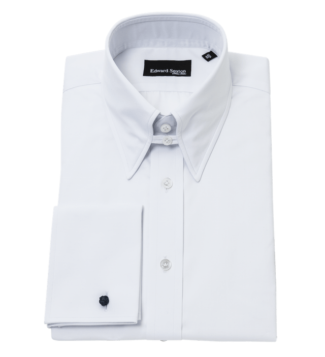 White Tab Collar Shirt with French Cuffs